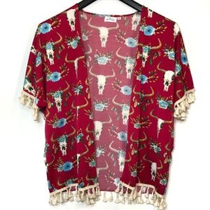 Love Mae Bullhead Skull Kimono Size S/M